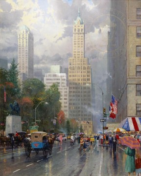 ニューヨーク セントラル パーク サウス アット 6 番街 トーマス キンケード Oil Paintings